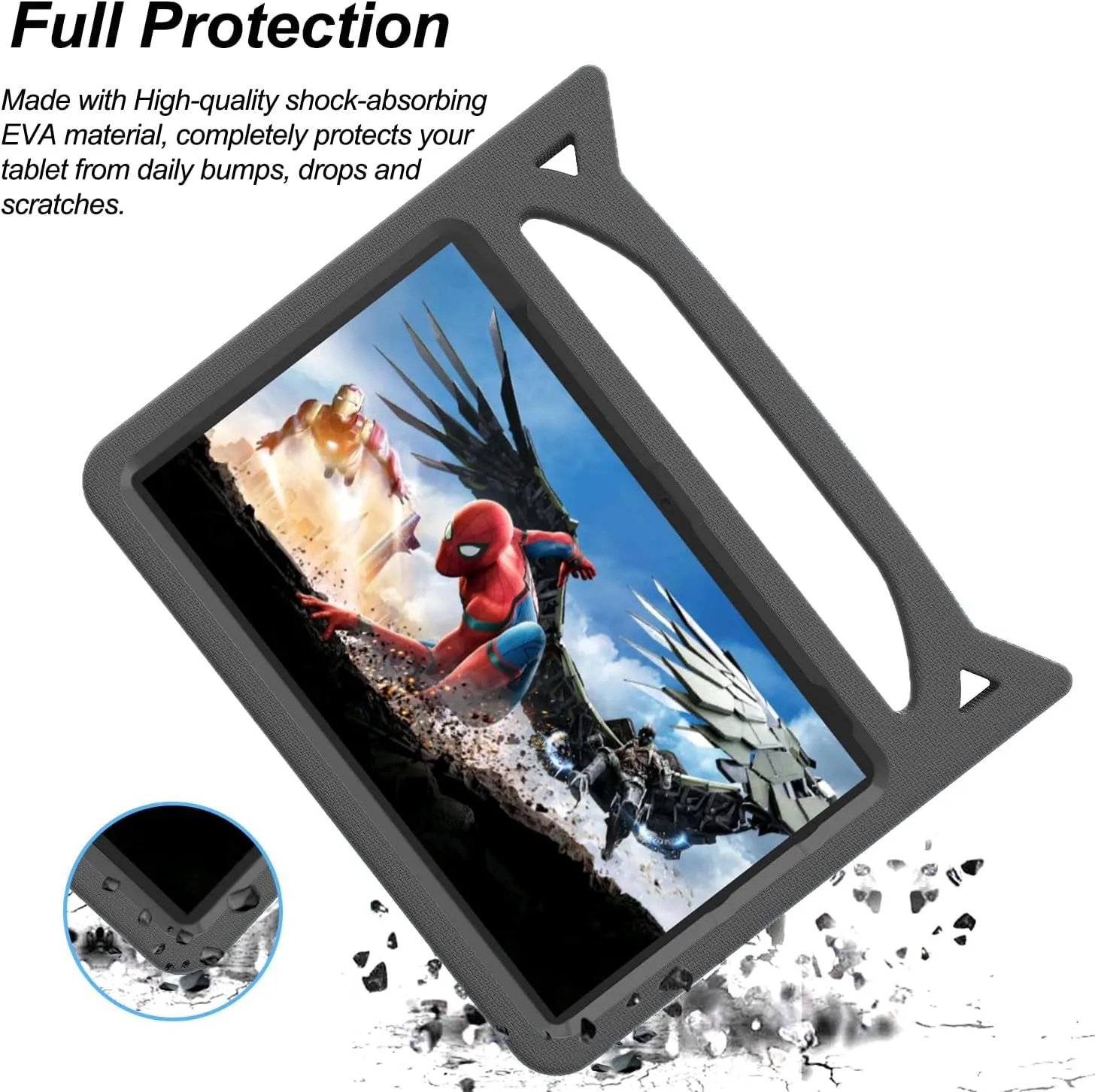 10 Inch Tablet Case for Kids, - Light Weight Shock Proof Handle Stand Kids Friendly Case for 10 Tablet.(13Th/11Th Generation, 2023/2021 Release)(Incompatible with Ipad Samsung).(Black)