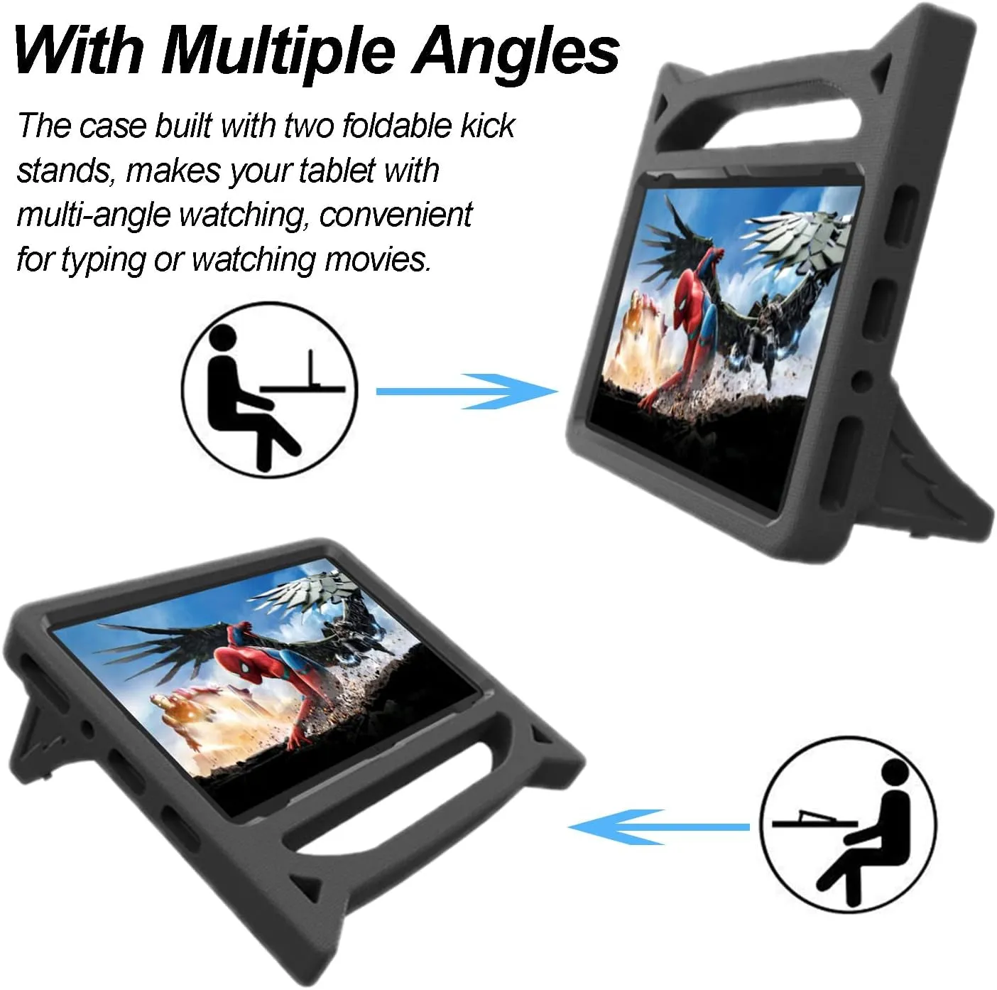 10 Inch Tablet Case for Kids, - Light Weight Shock Proof Handle Stand Kids Friendly Case for 10 Tablet.(13Th/11Th Generation, 2023/2021 Release)(Incompatible with Ipad Samsung).(Black)