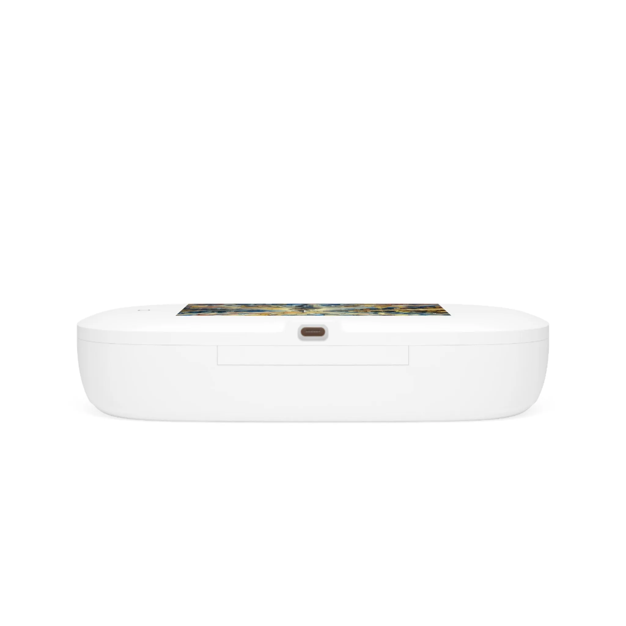 A boat in a stream is colorful UV Phone Sanitizer and Wireless Charging Pad