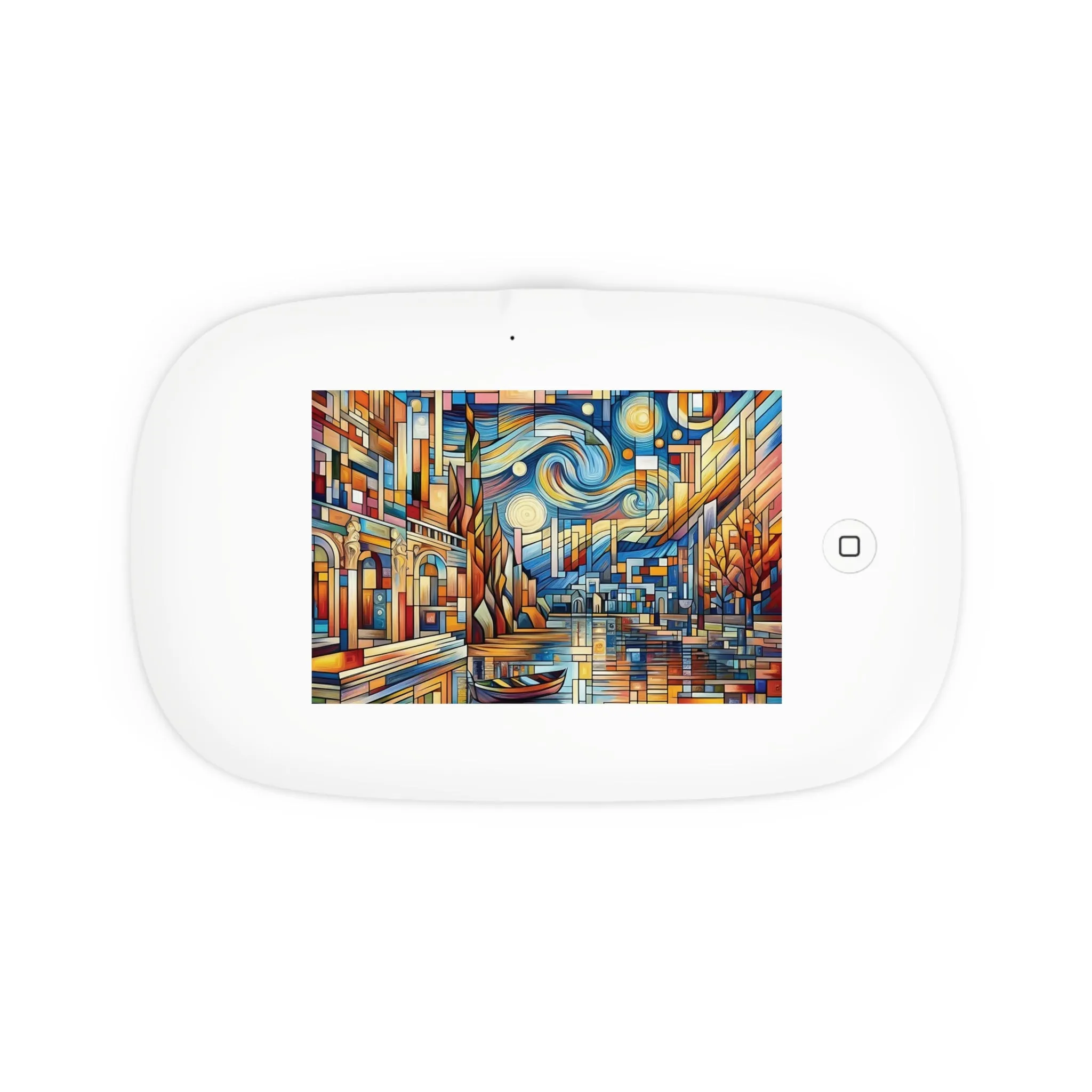 Abstract city image with a stream at night UV Phone Sanitizer and Wireless Charging Pad