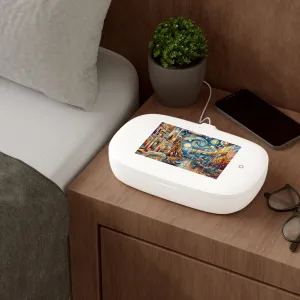 Abstract city image with a stream at night UV Phone Sanitizer and Wireless Charging Pad