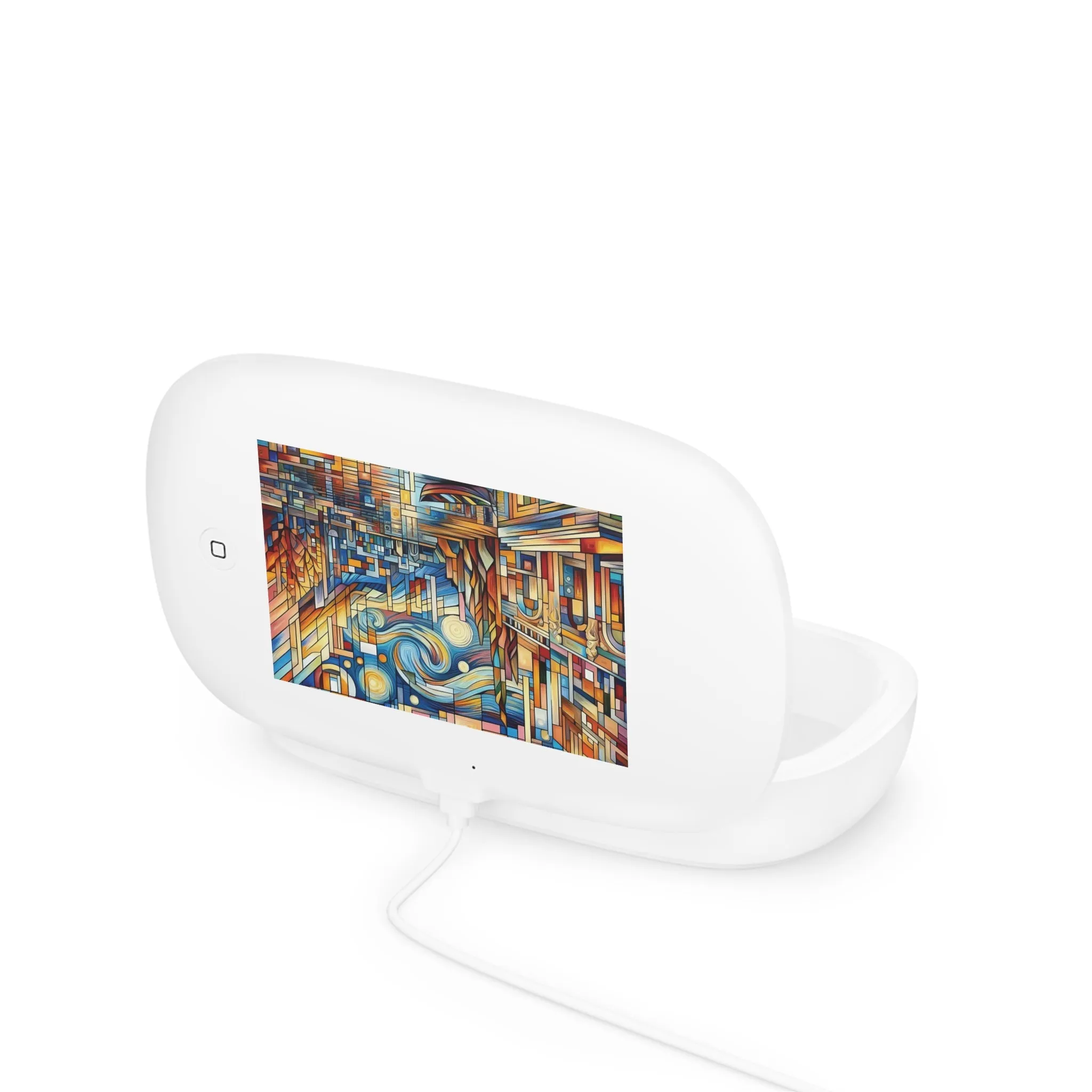 Abstract city image with a stream at night UV Phone Sanitizer and Wireless Charging Pad