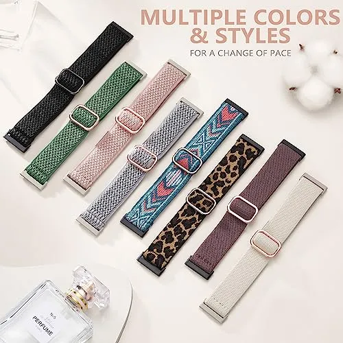 Adorve Compatible with Fitbit Sense Bands/Sense 2/Versa 3/Versa 4 Bands for Women Men, Adjustable Breathable Elastic Nylon Solo Loop Replacement Straps for Fitbit Versa 4/Versa 3/Sense 2/Sense Watch