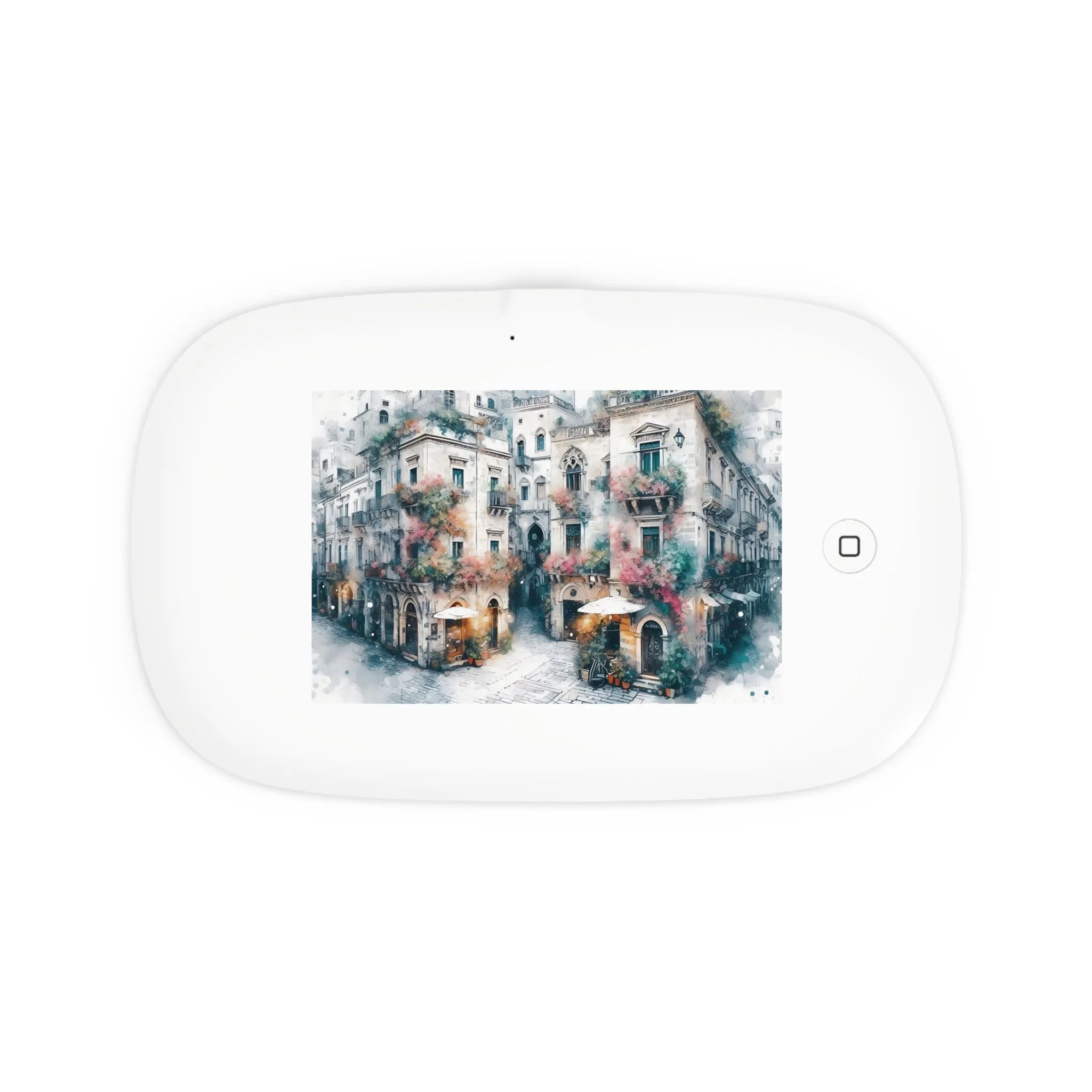 Aesthetic building on a street UV Phone Sanitizer and Wireless Charging Pad