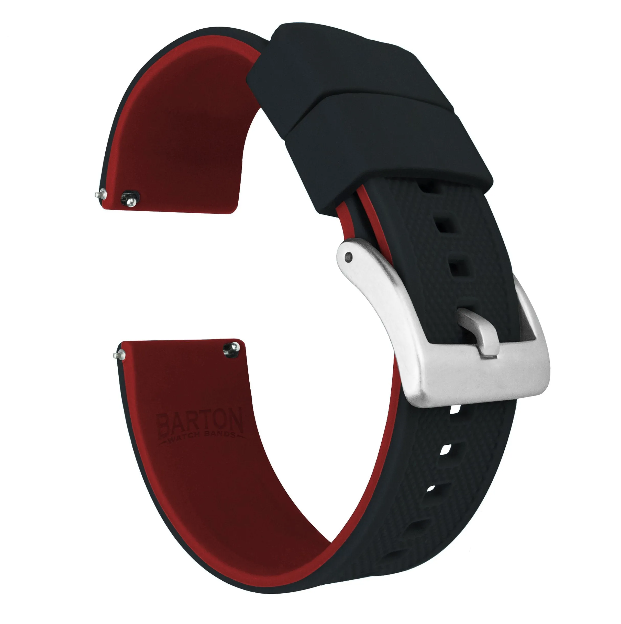 Amazfit Bip Elite Silicone Black Top Crimson Red Bottom Watch Band