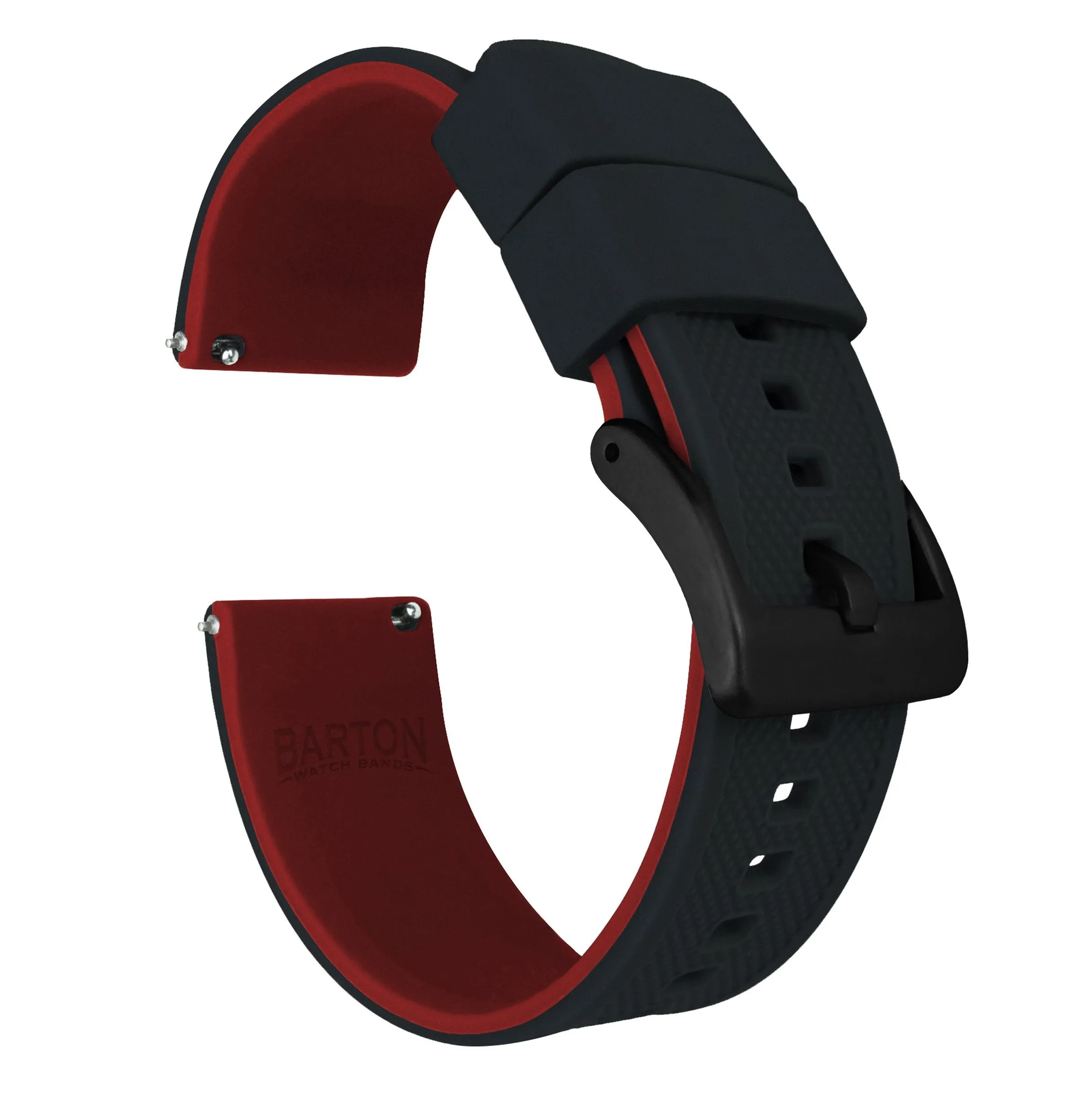 Amazfit Bip Elite Silicone Black Top Crimson Red Bottom Watch Band