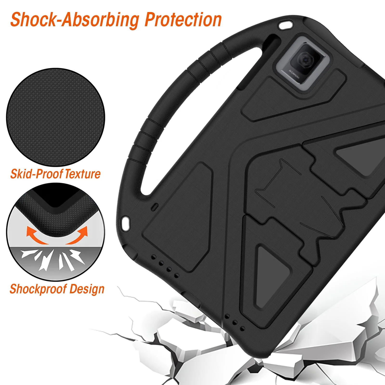 AMZER Shockproof Hybrid Protective EVA Bumper Case with Holder For Blackview Osal Pad 15 2023 (10.36 inch)