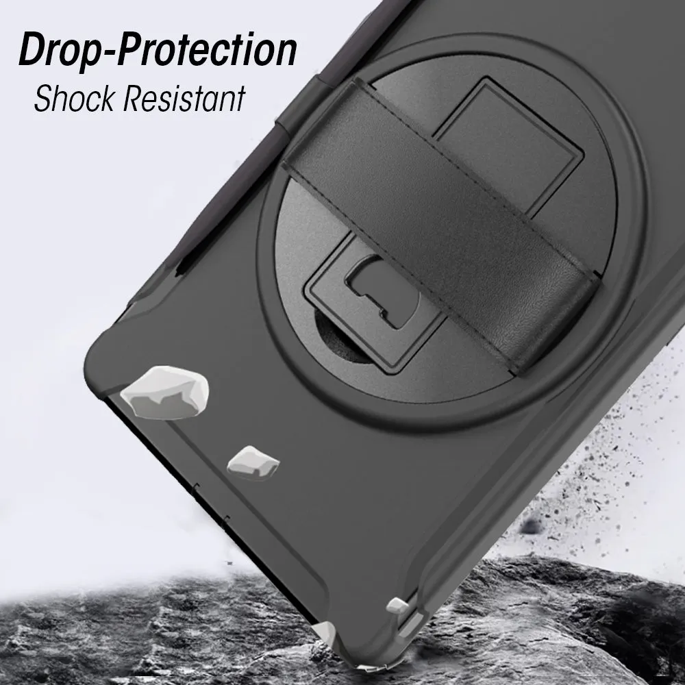AMZER TUFFEN Case with 360 Degree Rotation PC TPU Protective Cover With Holder & Hand Strap & Pen Slot for Samsung Galaxy Tab S6 Lite 10.4 inch"