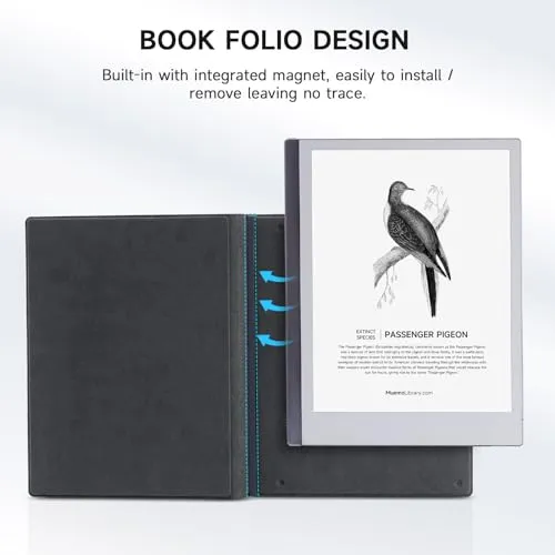 Ayotu Magnetic Folio Case for Remarkable 2 Paper Tablet 10.3" 2020 Released - Program Templates & Replacement Marker Stylus Pen Tips, Fabric Grey