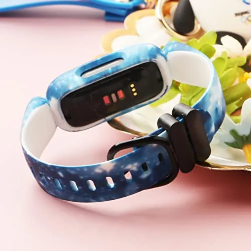 Baaletc Compatible with Fitbit Ace 3 Bands for Kids, Soft Pattern Printed Floral Band Accessories Wristbands Replacement for Fitbit Ace 3 Boys Girls