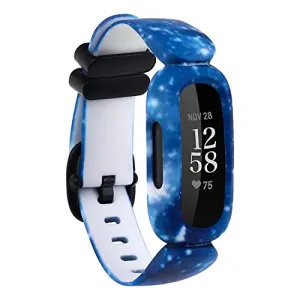 Baaletc Compatible with Fitbit Ace 3 Bands for Kids, Soft Pattern Printed Floral Band Accessories Wristbands Replacement for Fitbit Ace 3 Boys Girls