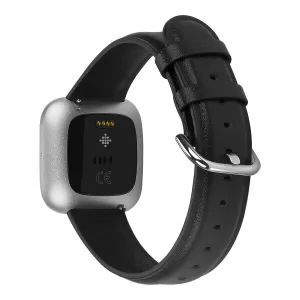Black Leather Strap for Fitbit Sense