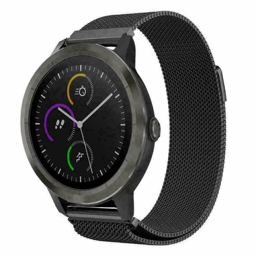 Black Metal Garmin Forerunner 245 Strap