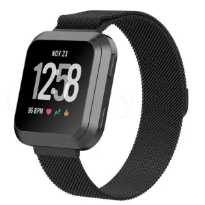 Black Metal Strap for Fitbit Versa
