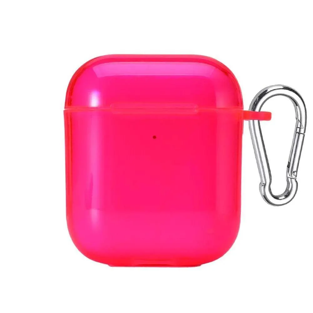 Candy Color AirPods Cover, Soft TPU Silicone Case, Anti-Drop & Dirt-Resistant, Keychain Attachment, Fits AirPods 1, 2, 3, Pro