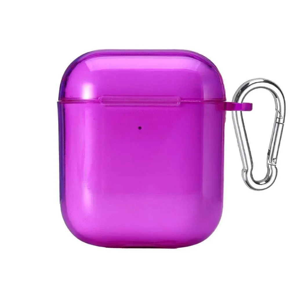 Candy Color AirPods Cover, Soft TPU Silicone Case, Anti-Drop & Dirt-Resistant, Keychain Attachment, Fits AirPods 1, 2, 3, Pro