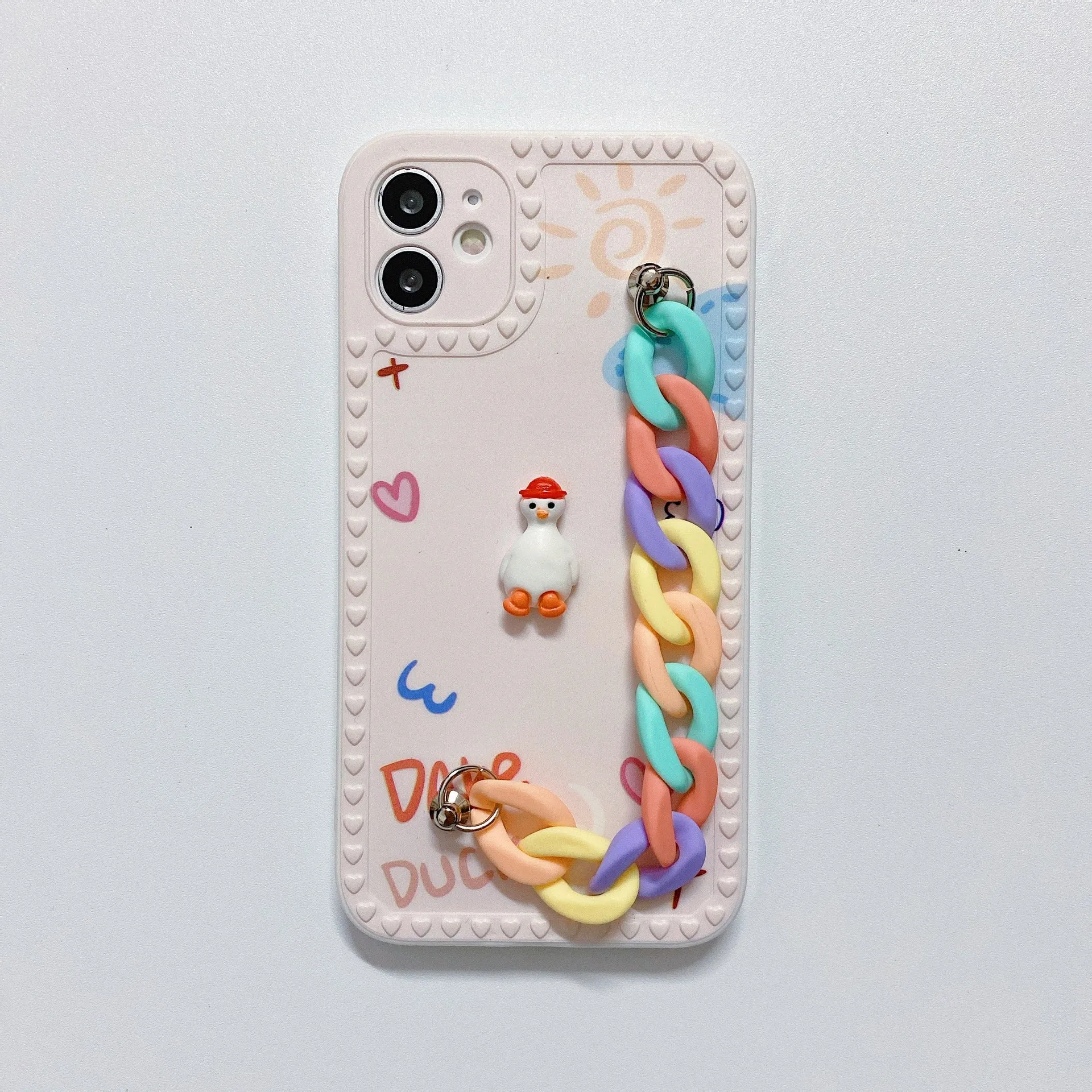 Cartoon Rainbow Chain Protective Cover For iphone12 13 Pro
