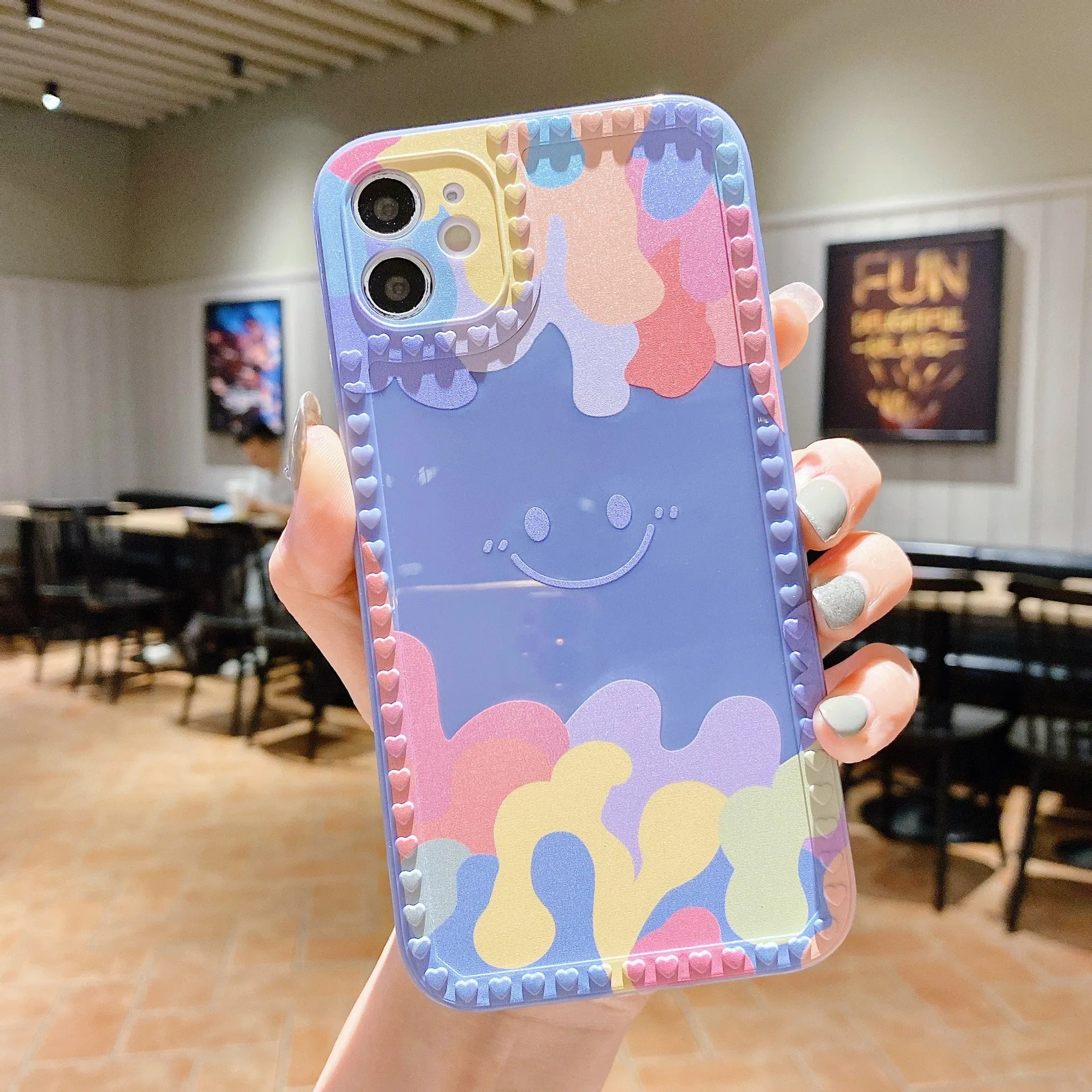 Cartoon Rainbow Chain Protective Cover For iphone12 13 Pro