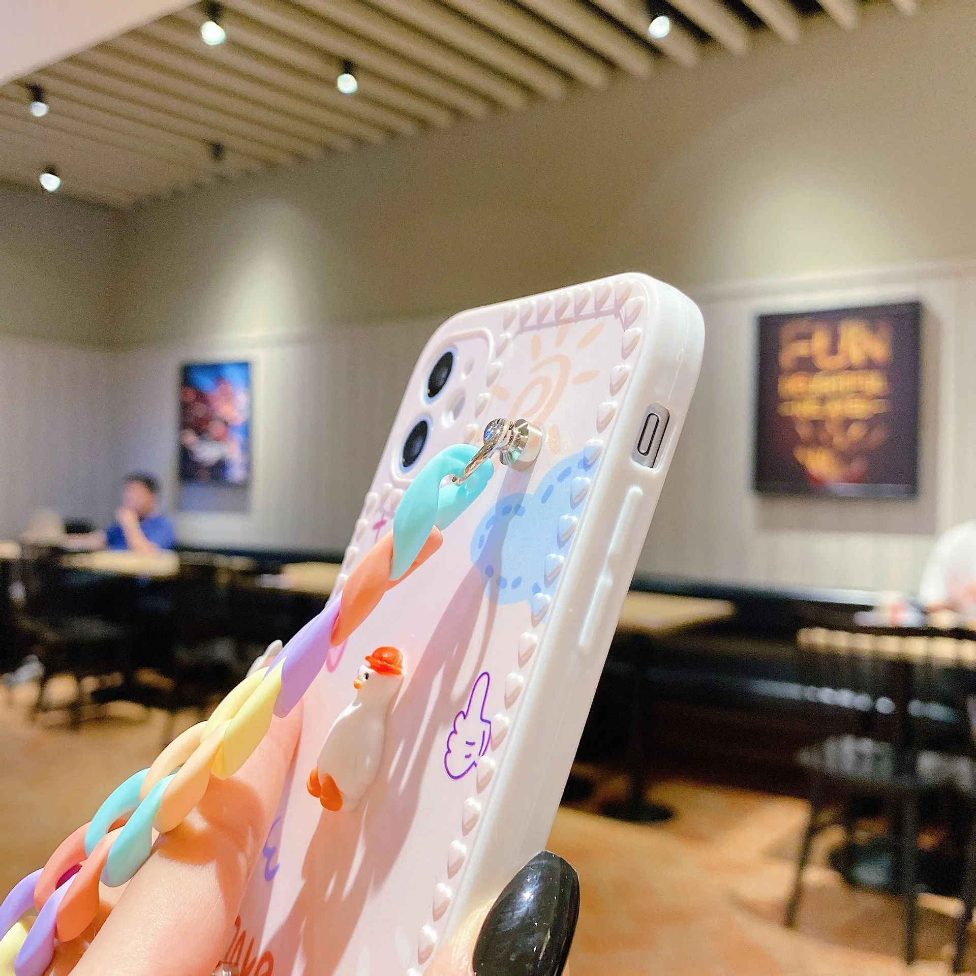 Cartoon Rainbow Chain Protective Cover For iphone12 13 Pro