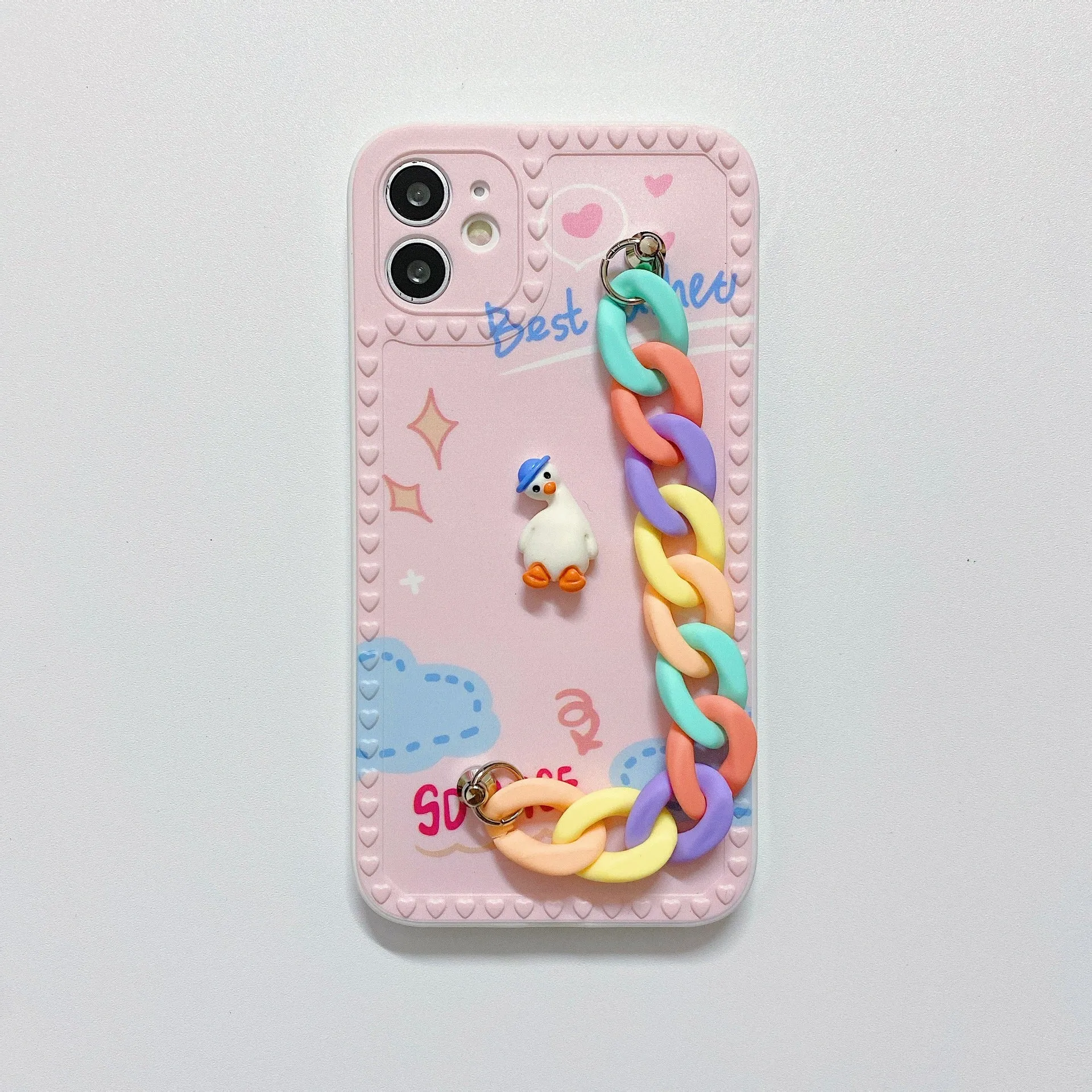 Cartoon Rainbow Chain Protective Cover For iphone12 13 Pro