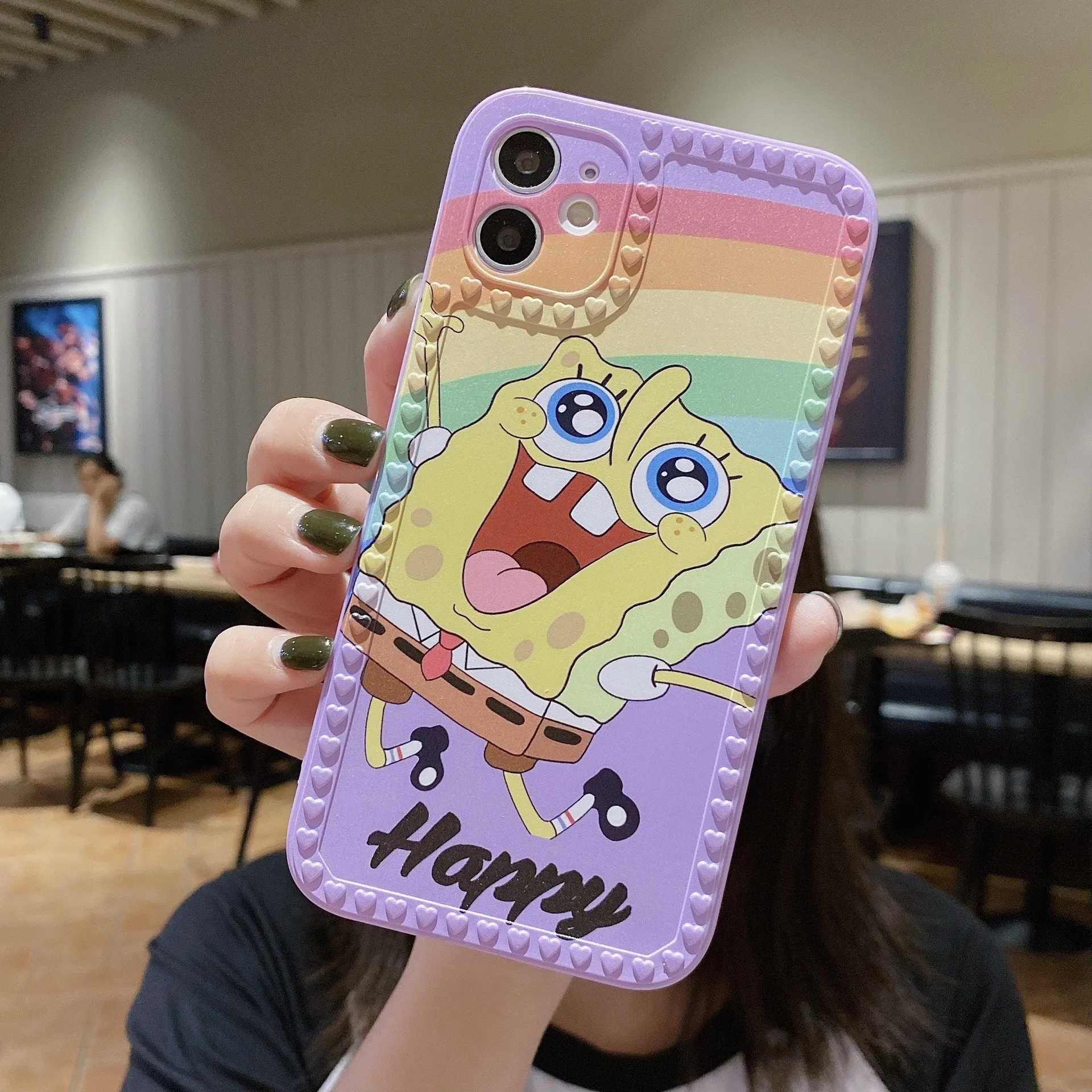 Cartoon Rainbow Chain Protective Cover For iphone12 13 Pro