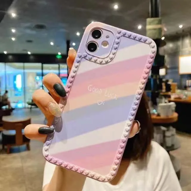 Cartoon Rainbow Chain Protective Cover For iphone12 13 Pro