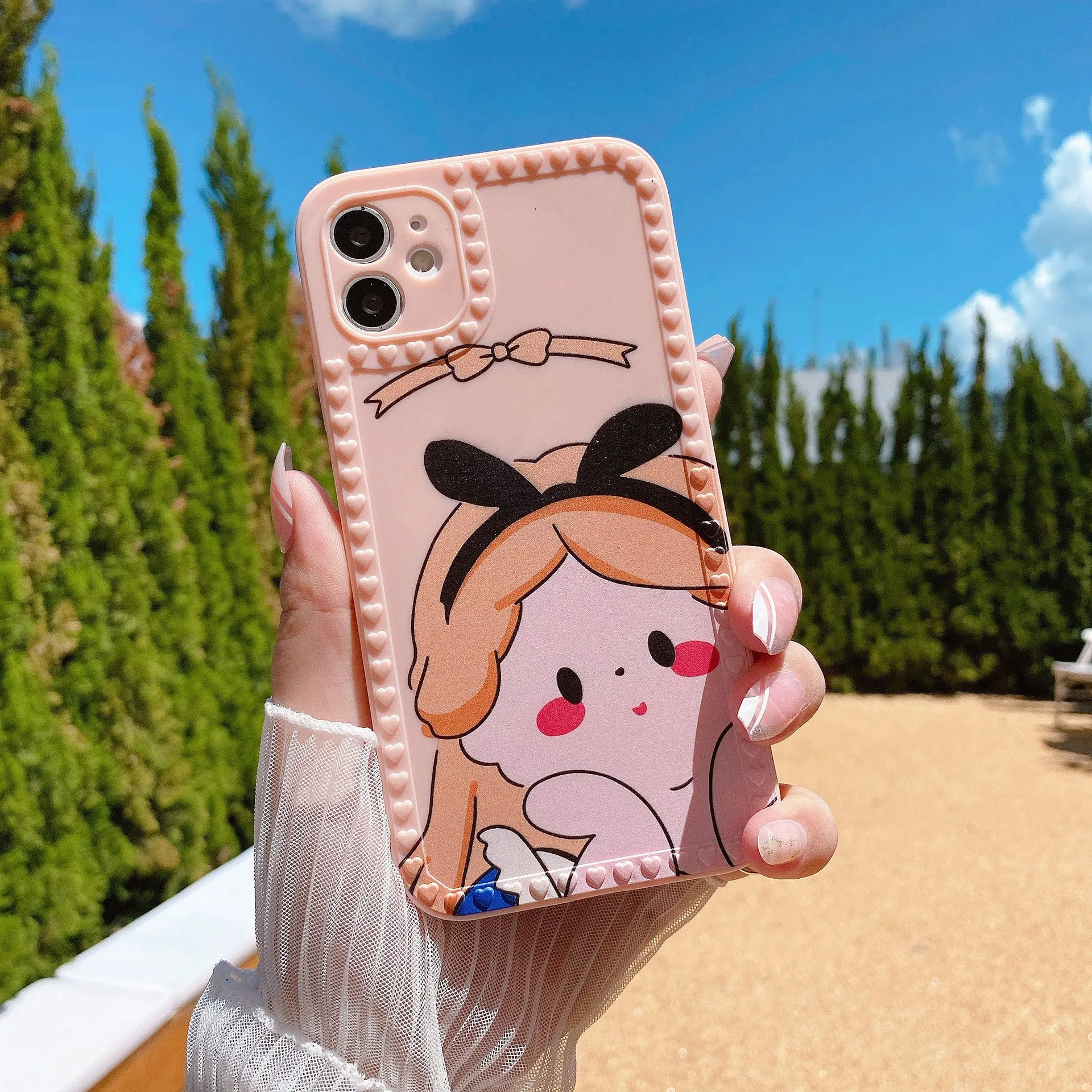 Cartoon Rainbow Chain Protective Cover For iphone12 13 Pro