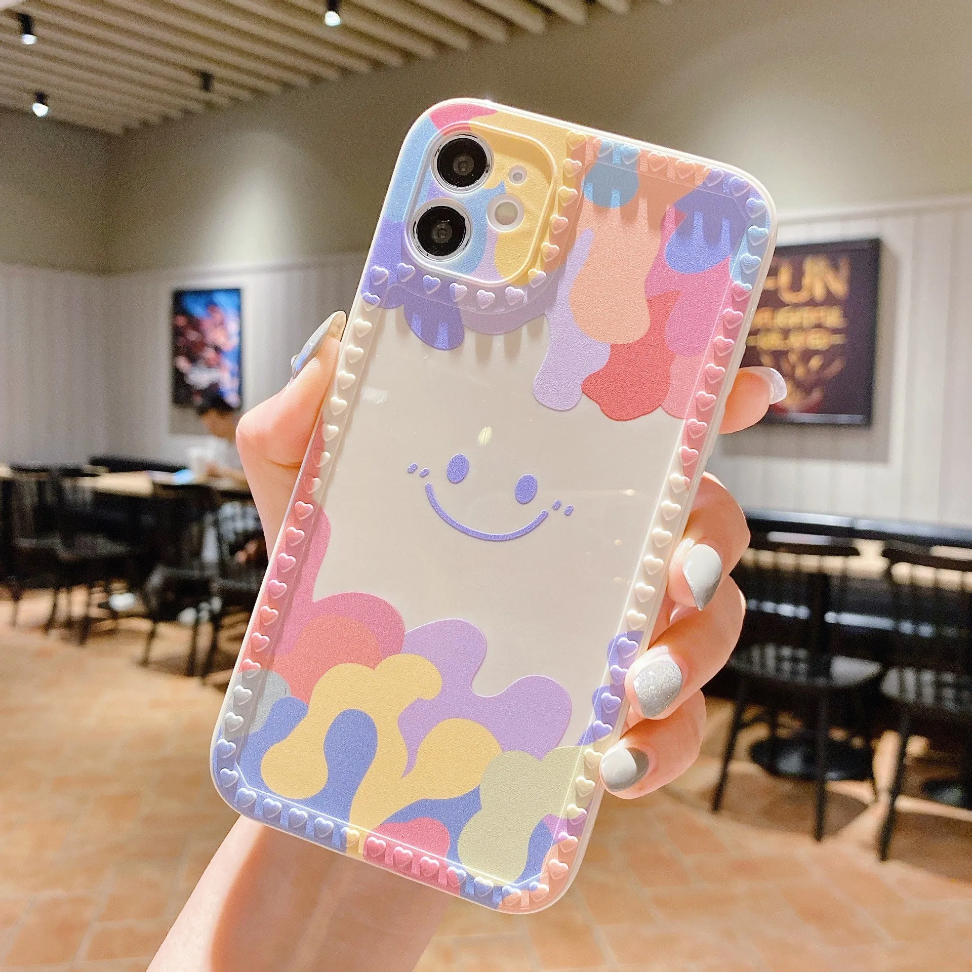 Cartoon Rainbow Chain Protective Cover For iphone12 13 Pro