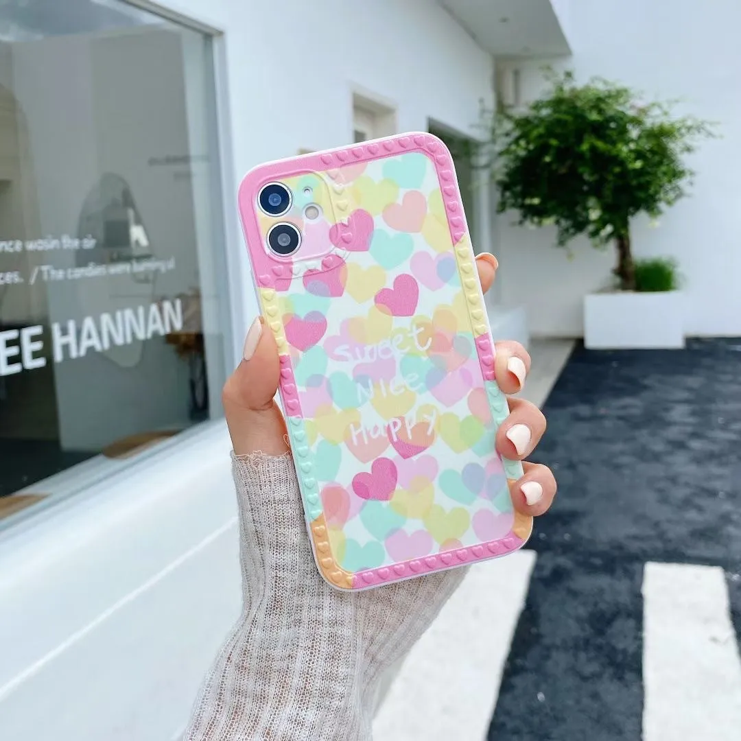 Cartoon Rainbow Chain Protective Cover For iphone12 13 Pro