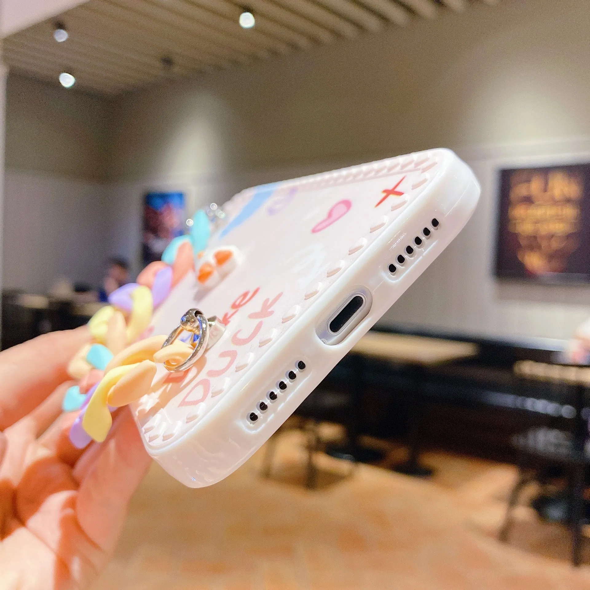 Cartoon Rainbow Chain Protective Cover For iphone12 13 Pro