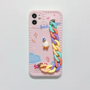 Cartoon Rainbow Chain Protective Cover For iphone12 13 Pro
