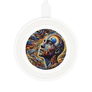 Colorful and abstract design of a human face Quake Wireless Charging Pad