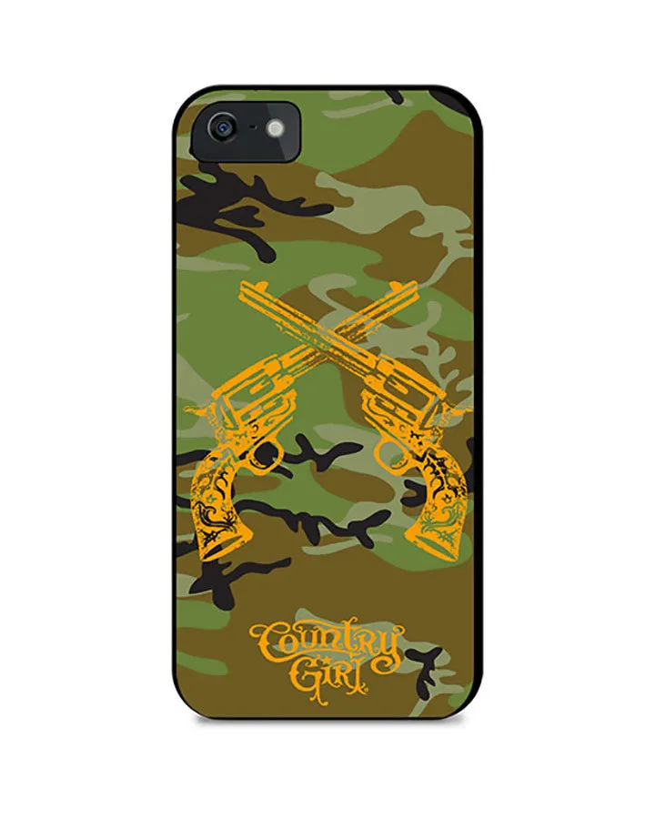 Country Girl¨ Phone Case Crossed Guns on Camo