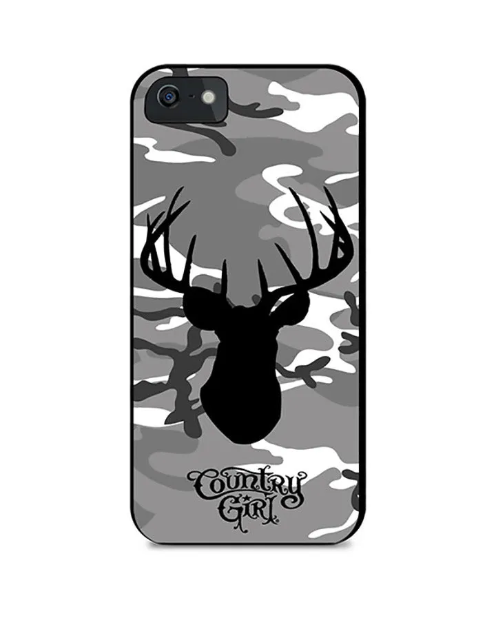 Country Girl¨ Phone Case Deer Head Grey Camo