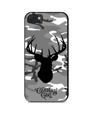 Country Girl¨ Phone Case Deer Head Grey Camo