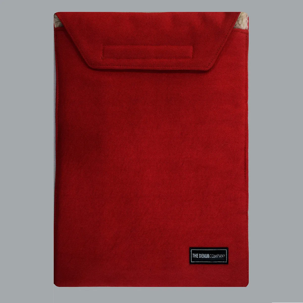 Denim Laptop Sleeve Velcro (Red)