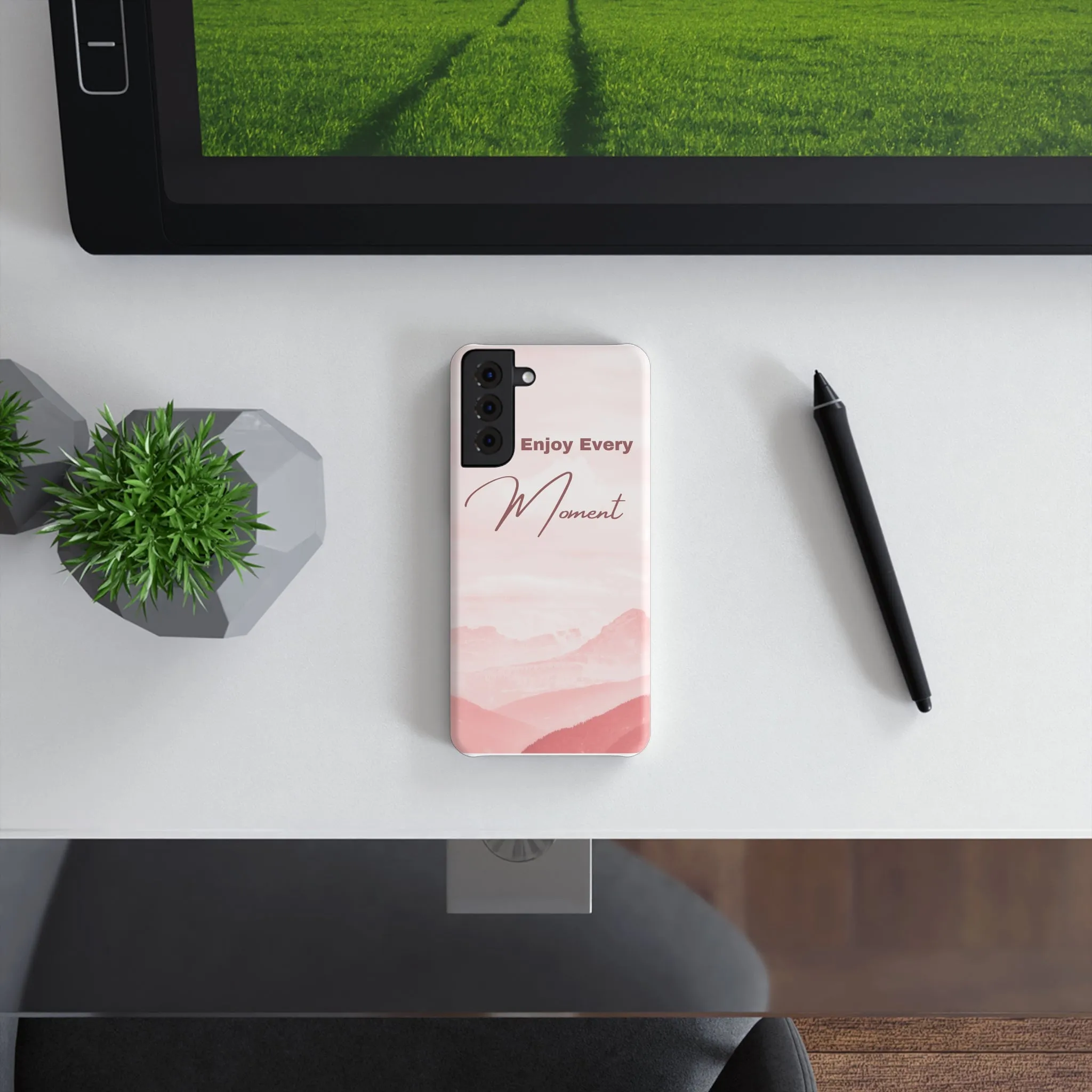 Enjoy Every Moment Slim Snap Case - Stylish Phone Protector with Inspirational Design