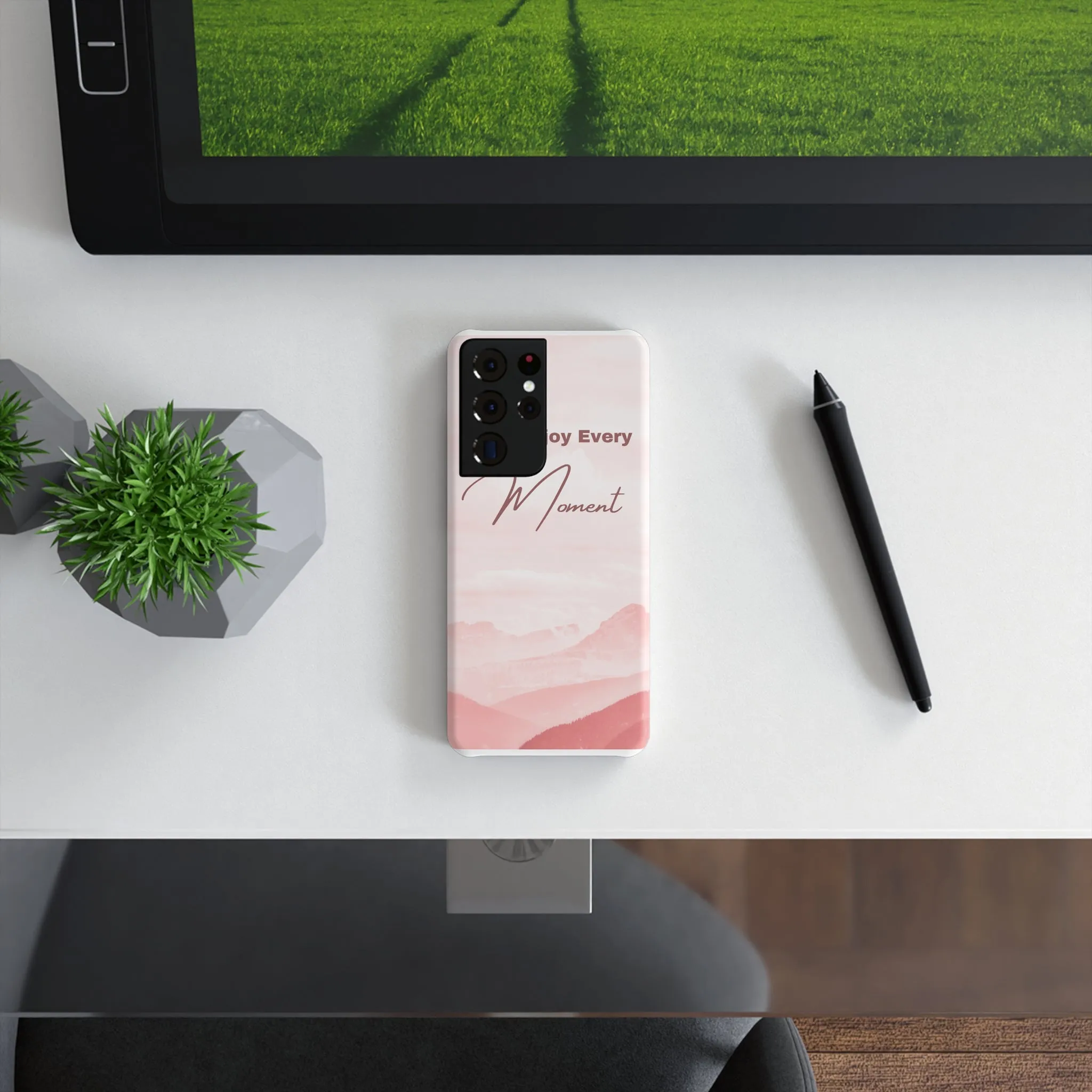 Enjoy Every Moment Slim Snap Case - Stylish Phone Protector with Inspirational Design
