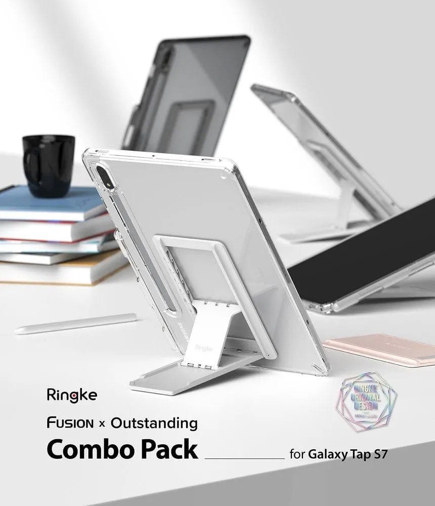 Galaxy Tab S7 / S8 Fusion Smoke Black Case with Stand By Ringke