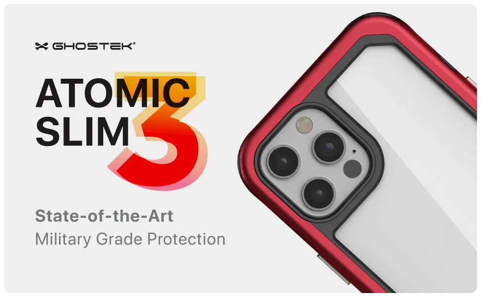 Ghostek Atomic Slim 3 Aluminum Tough Case Cover for Apple iPhone 12 Pro Max - Red