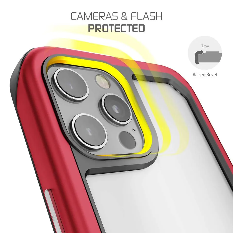Ghostek Atomic Slim 3 Aluminum Tough Case Cover for Apple iPhone 12 Pro Max - Red