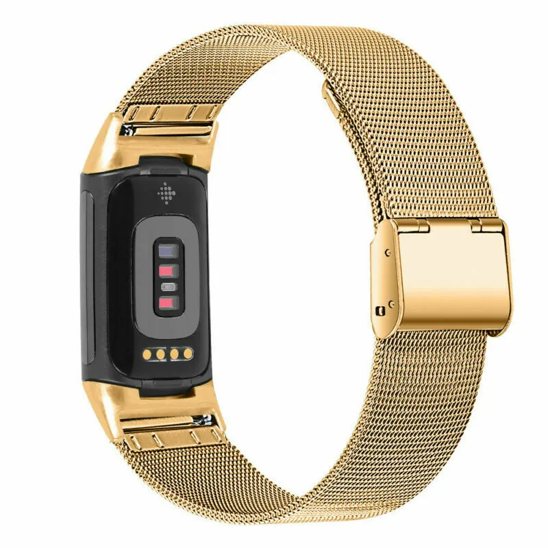 Gold Metal Strap for Fitbit Charge 6 Tracker