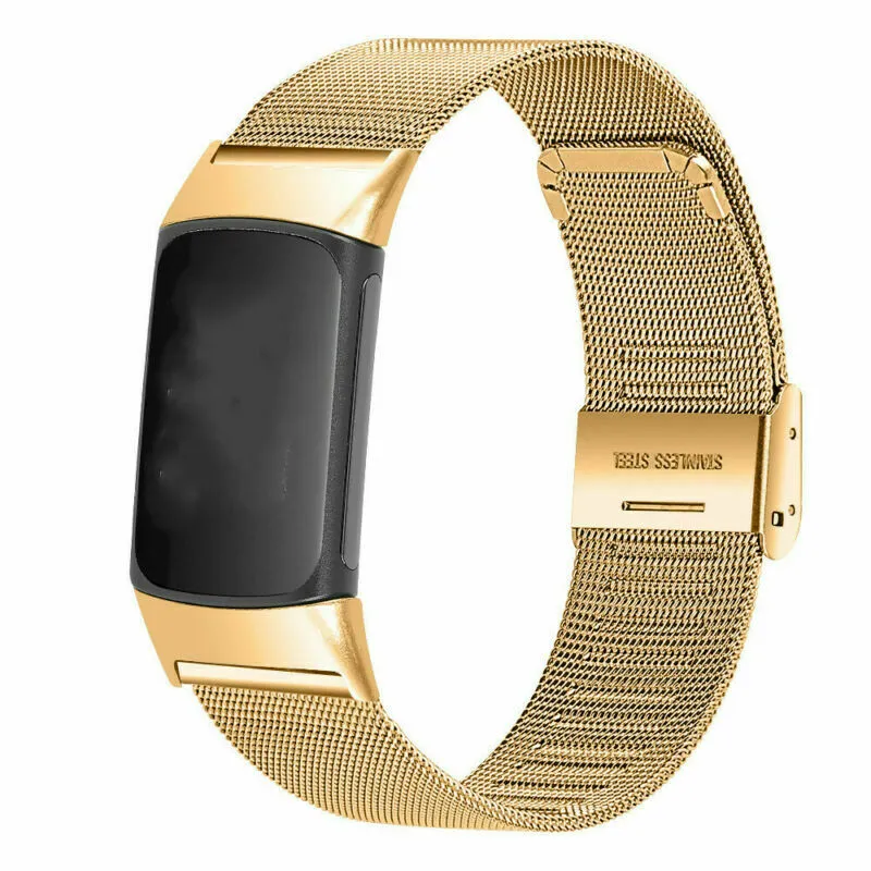 Gold Metal Strap for Fitbit Charge 6 Tracker