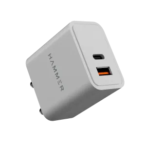Hammer 20W Dual Port USB & Type C PD Fast Charger Adapter