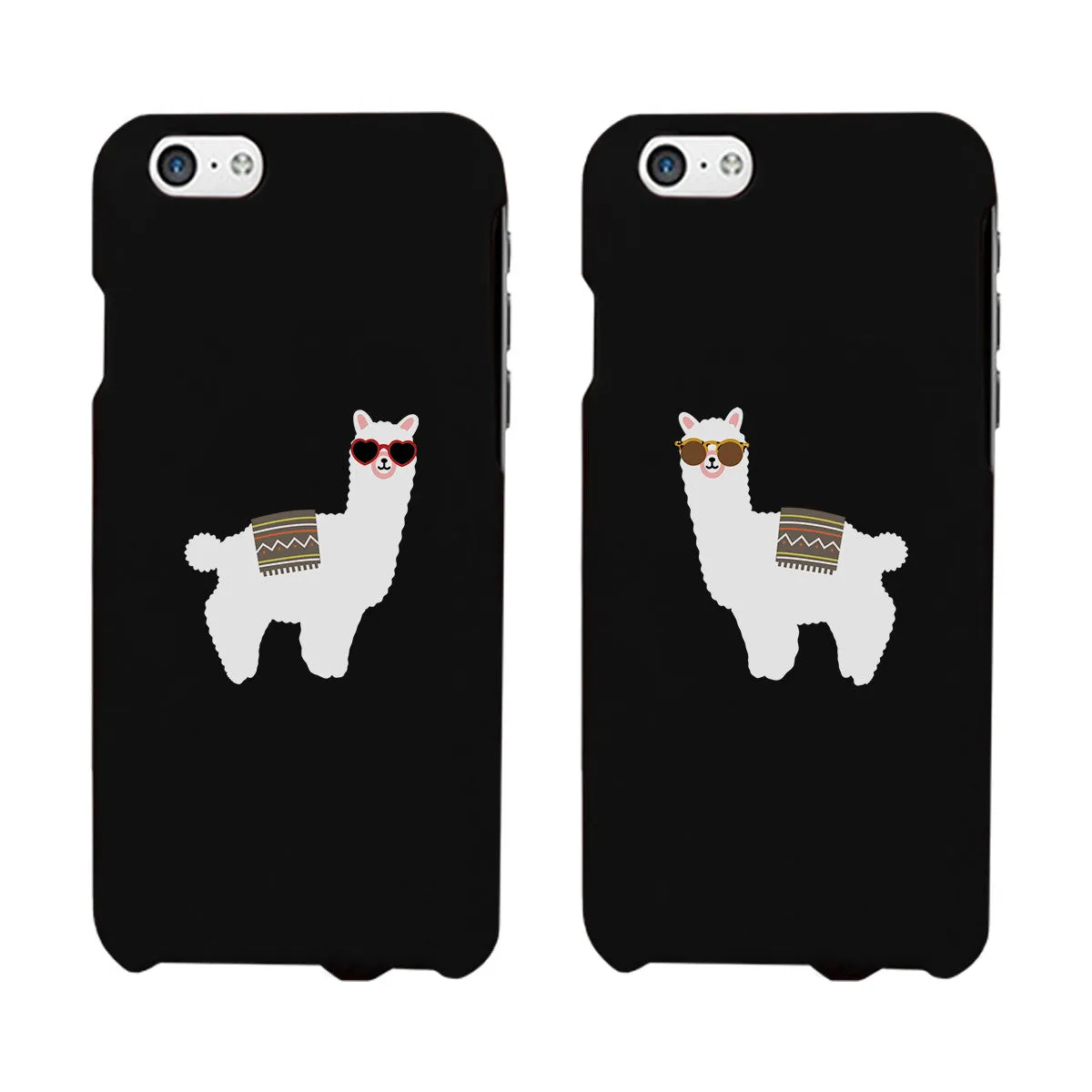 Llamas With Sunglasses - Black Phone Case