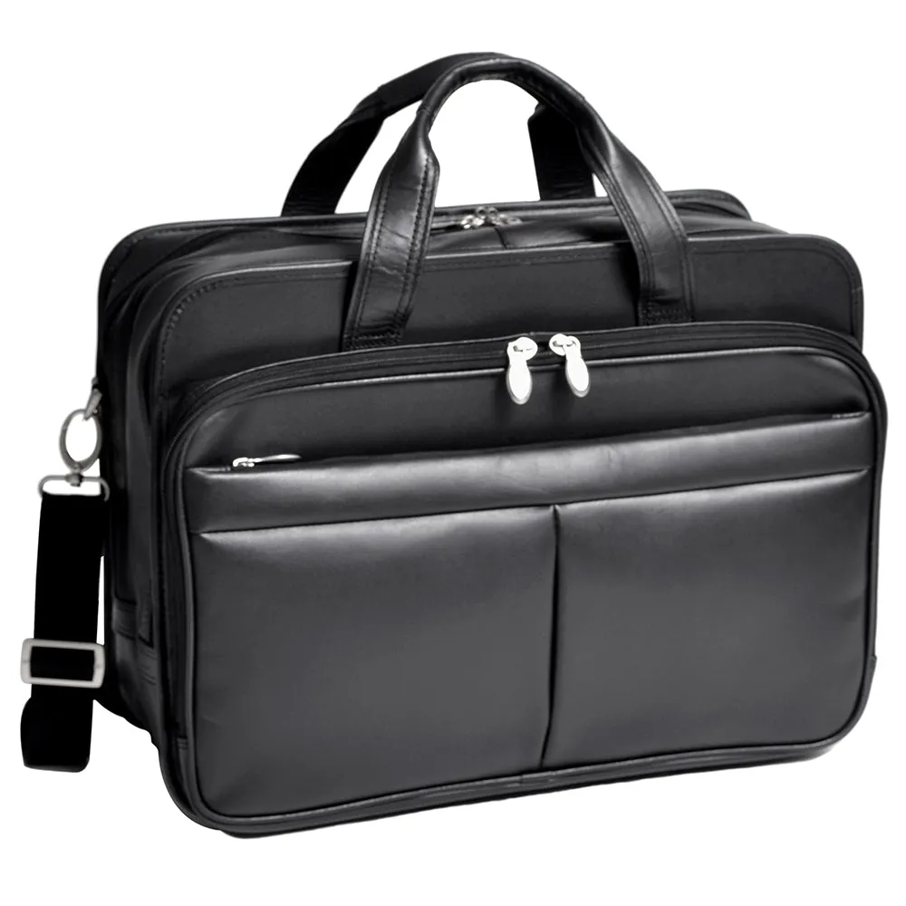 McKlein R Series 8398 Walton Leather Expandable Double Compartment Laptop Case