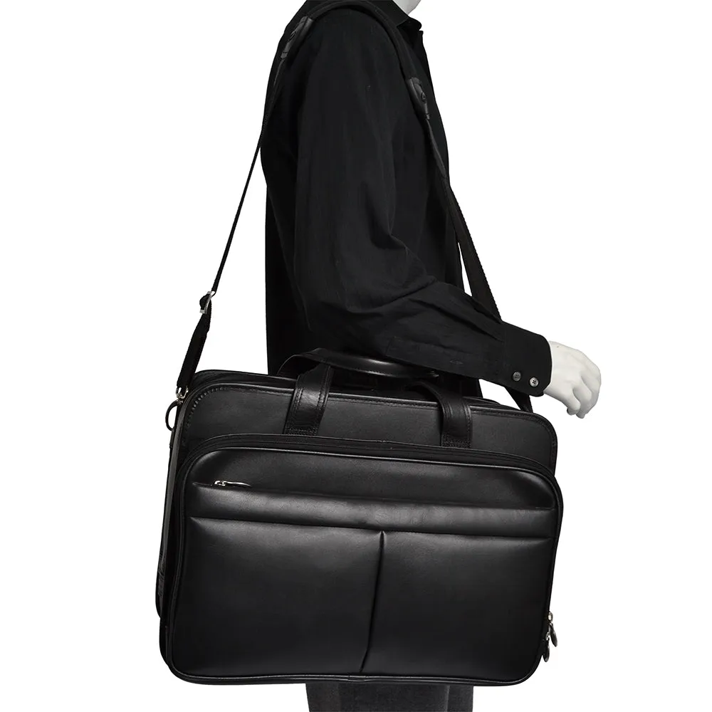 McKlein R Series 8398 Walton Leather Expandable Double Compartment Laptop Case