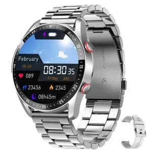 Men's Bluetooth Smartwatch with ECG PPG, Blood Pressure Monitor, Fitness Tracker, Waterproof Sports Watch with Call Function & Box