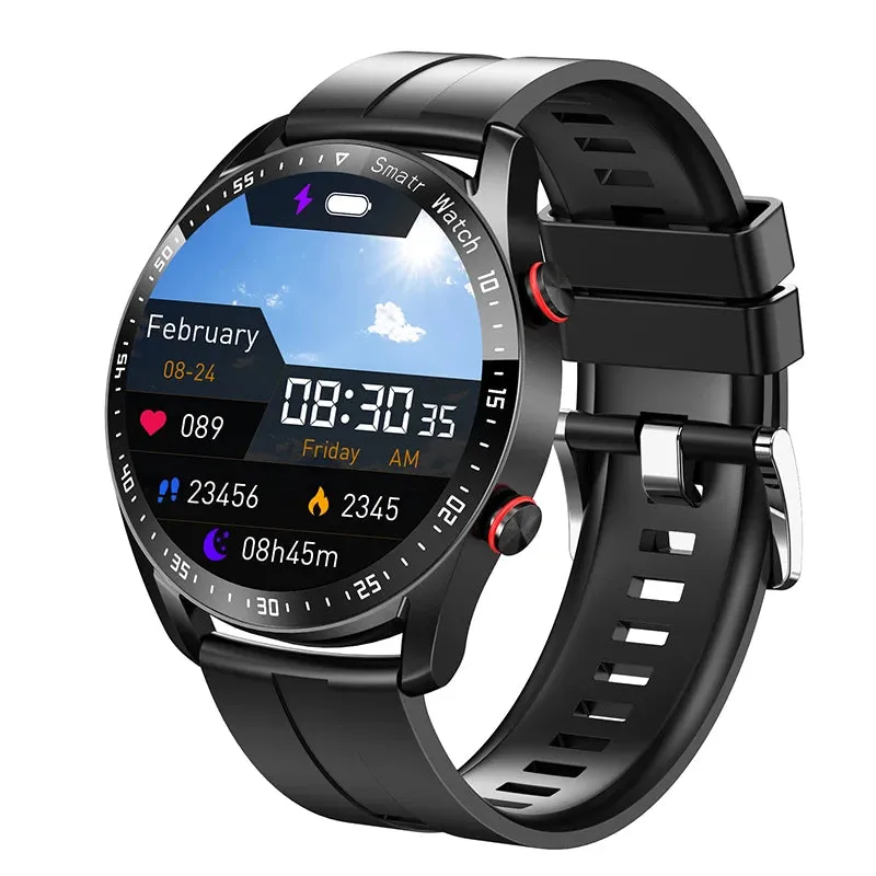 Men's Bluetooth Smartwatch with ECG PPG, Blood Pressure Monitor, Fitness Tracker, Waterproof Sports Watch with Call Function & Box