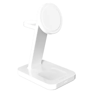 Mophie Universal Wireless 3-in-1 Charging Stand With Qi2 White